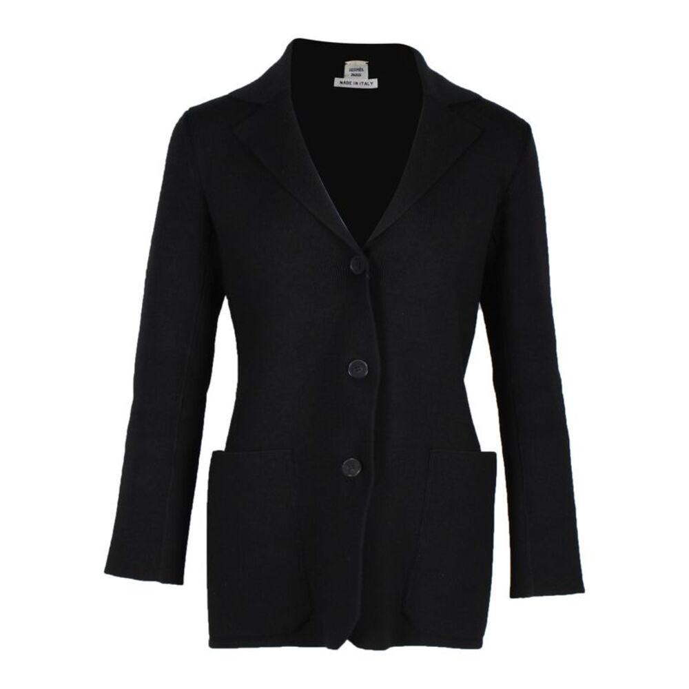 Hermes Knit Blazer in Black Wool